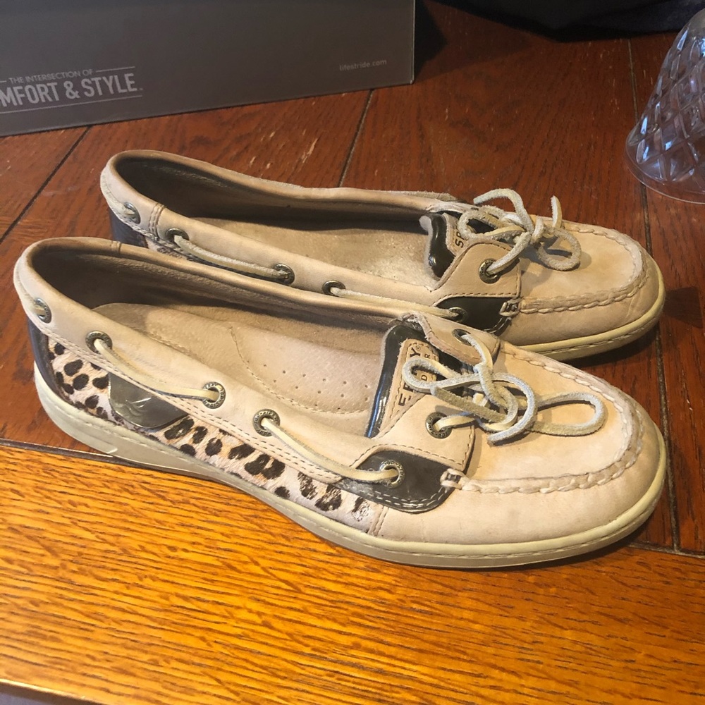 Sperry cheetah boat shoes